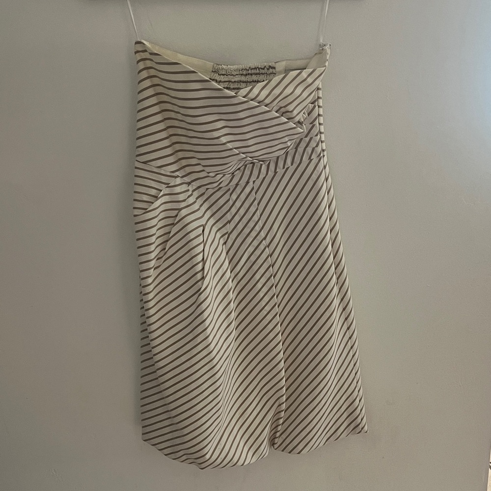 Zara Strapless Cream and Black Dress